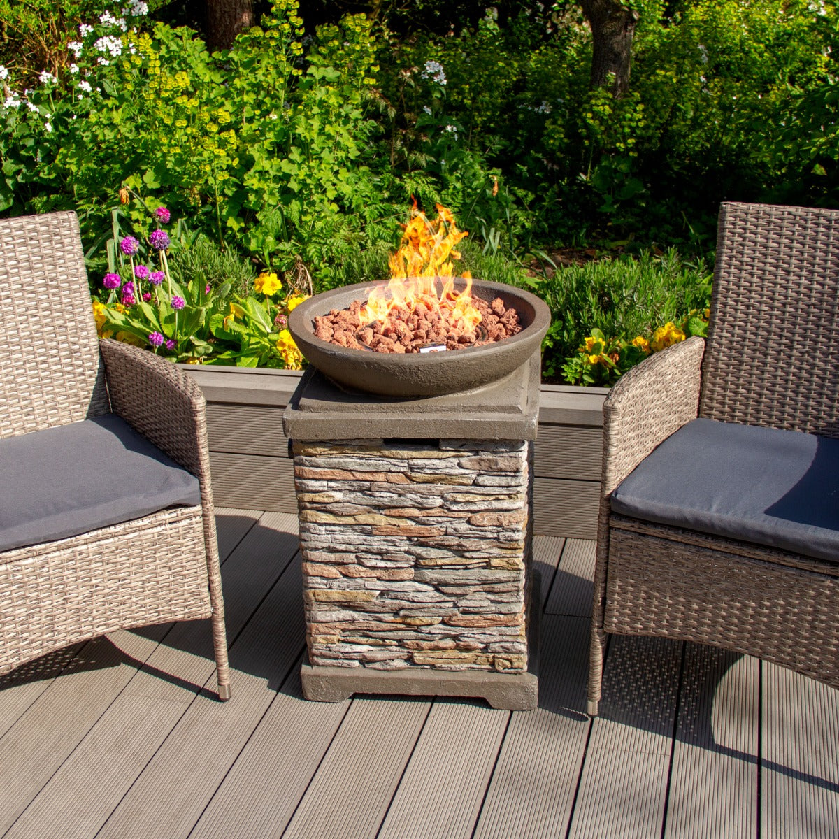Q-Rax Braciere Gas Pietra 46 cm 12 kW con Rocce