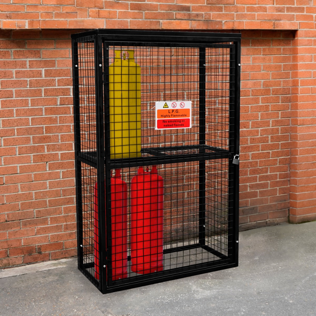 Q-Rax Gabbia Rete Bombole Gas 184x116x57 cm Zincata