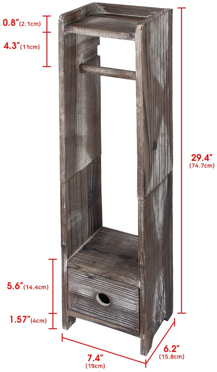 Jackcube Design Bathroom Piantana Porta Rotoli Legno con Cassetto