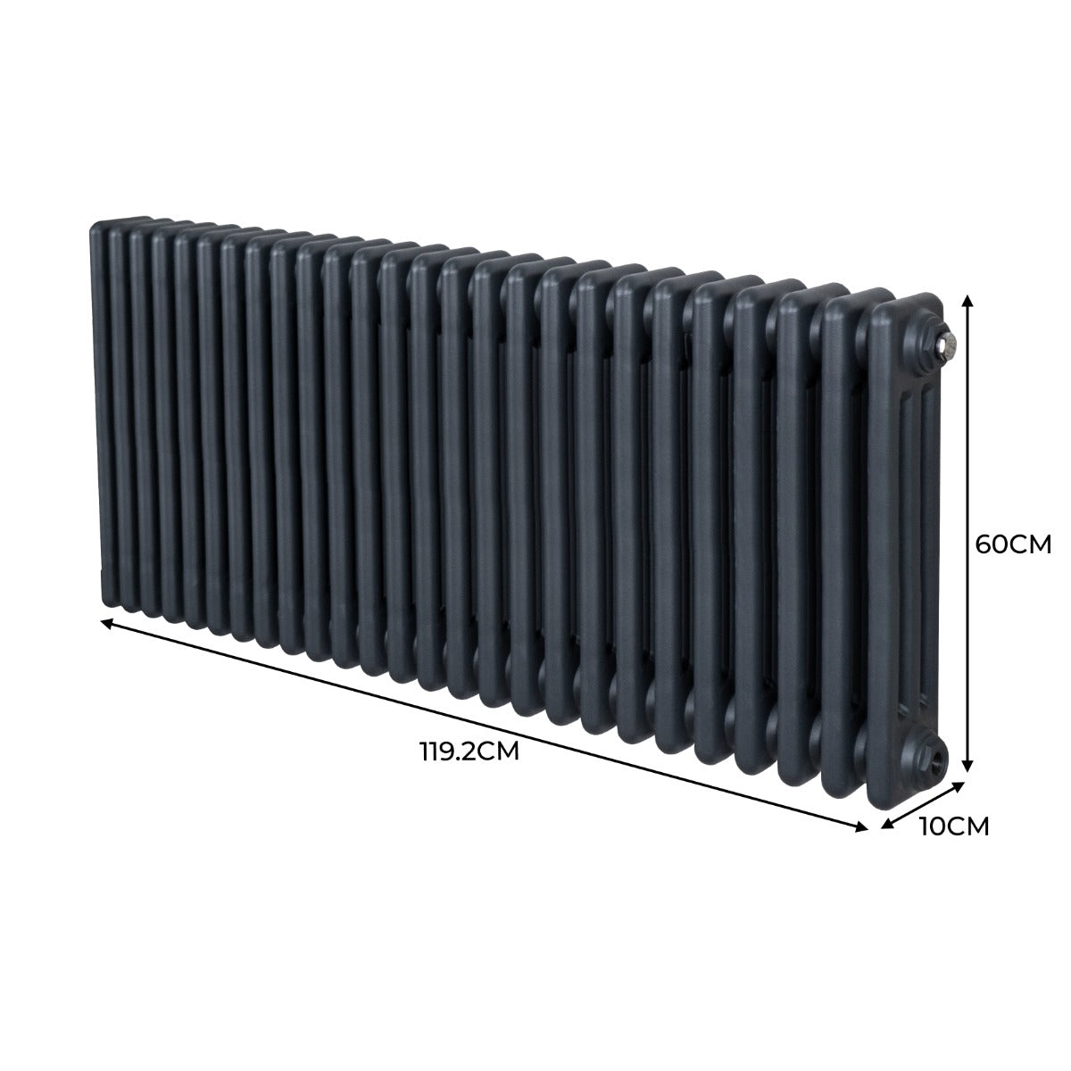 Q-Rax Radiatore 3 Colonne Antracite 600x1192mm Acciaio