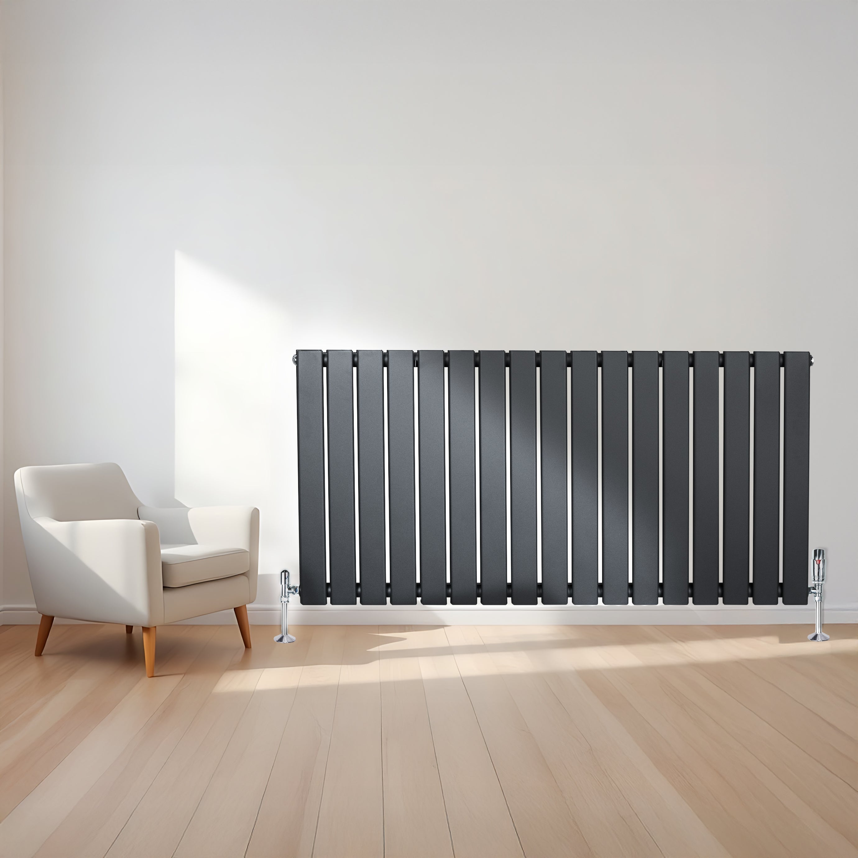 Q-Rax Radiatore Piatto Monocolonna Termosifone 600x1190 Antracite