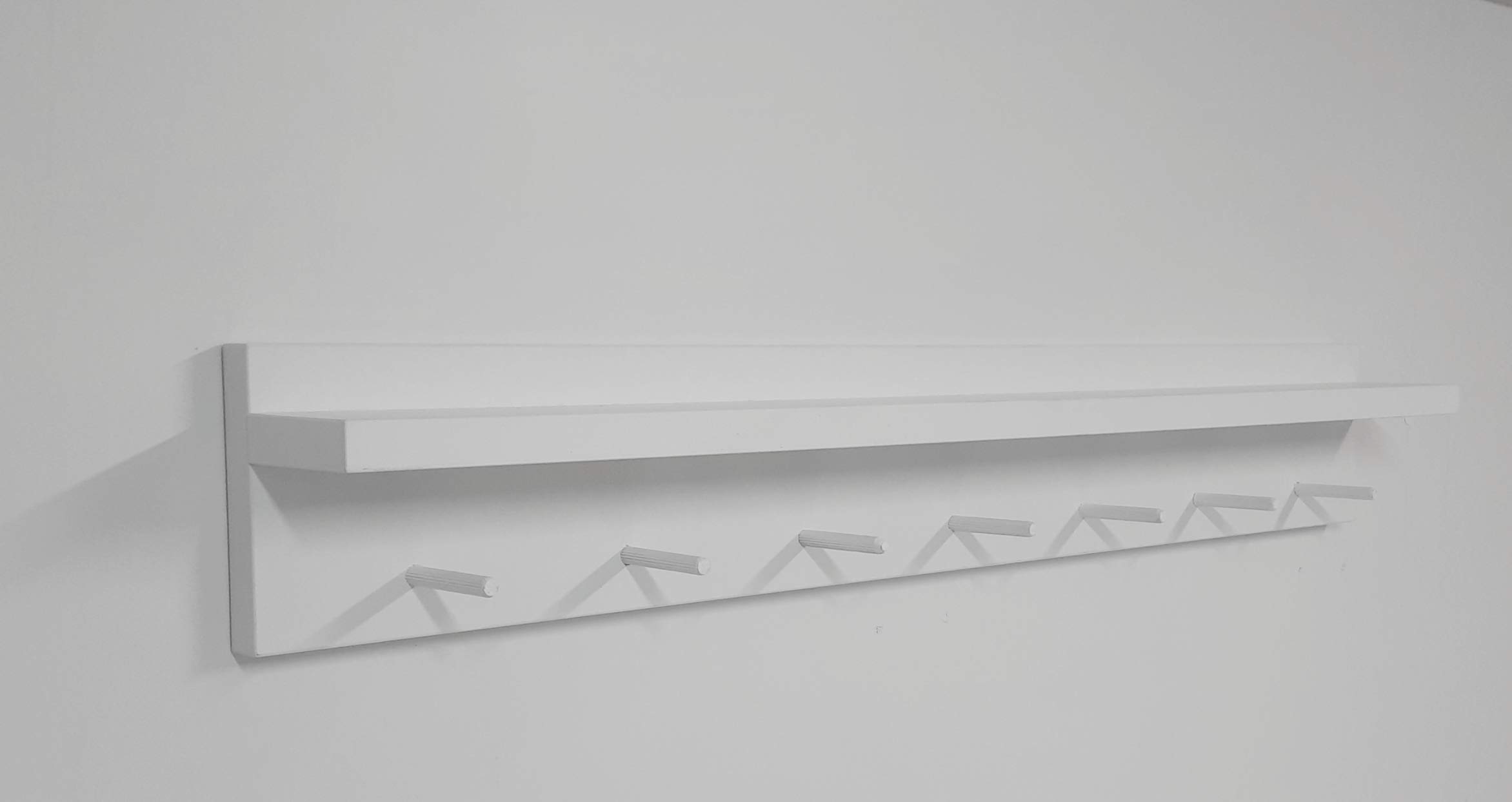 Henor Appendiabiti bianco 80 cm 7 ganci da parete