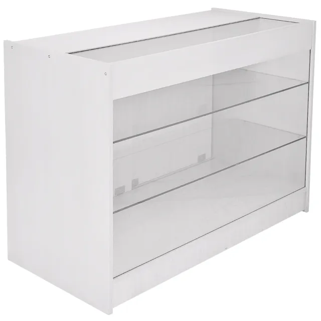 Q-Rax K1200 Bancone Espositore Negozio 120cm Bianco Brillante