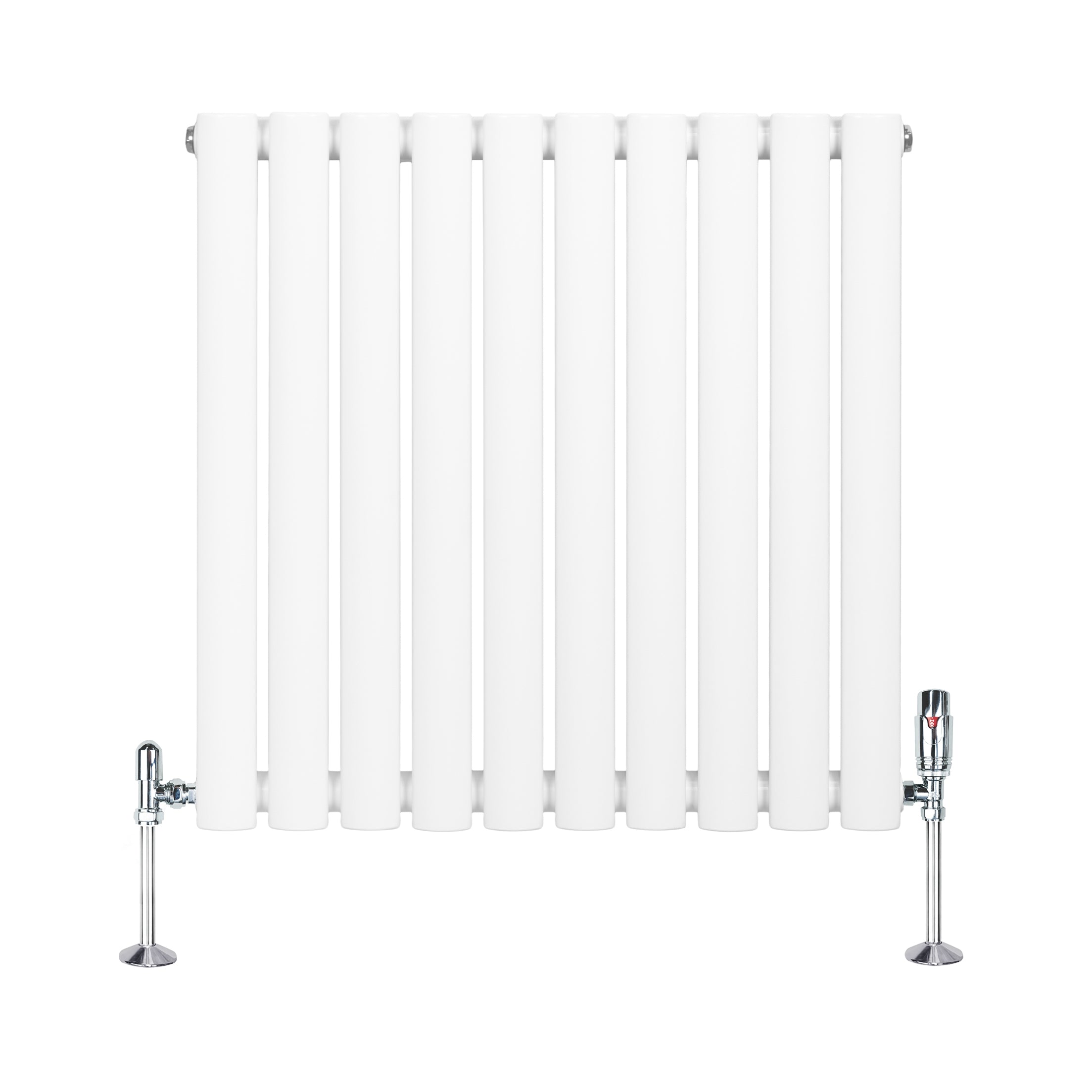 Q-Rax Radiatore Ovale 600x600 Bianco con Valvole