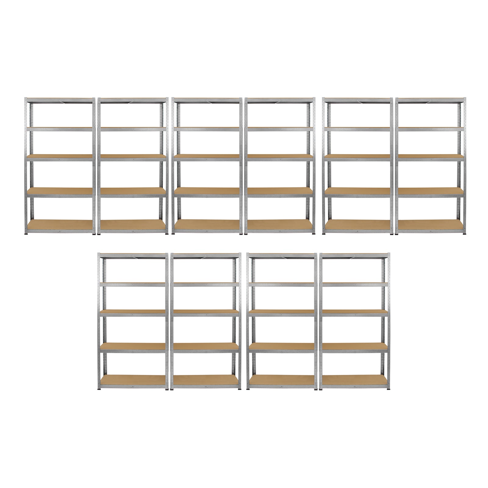 Q-Rax Galwix 90cm Scaffale Acciaio Grigio 10 Pezzi