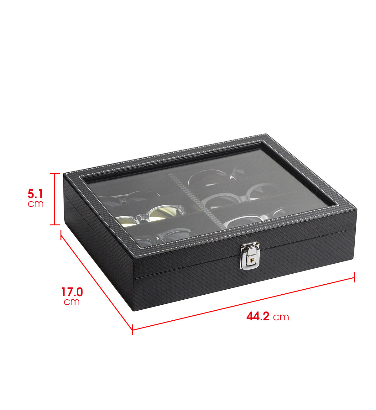 Jackcube Design Makeup Scatola Occhiali 8 Scomparti Pelle Nera
