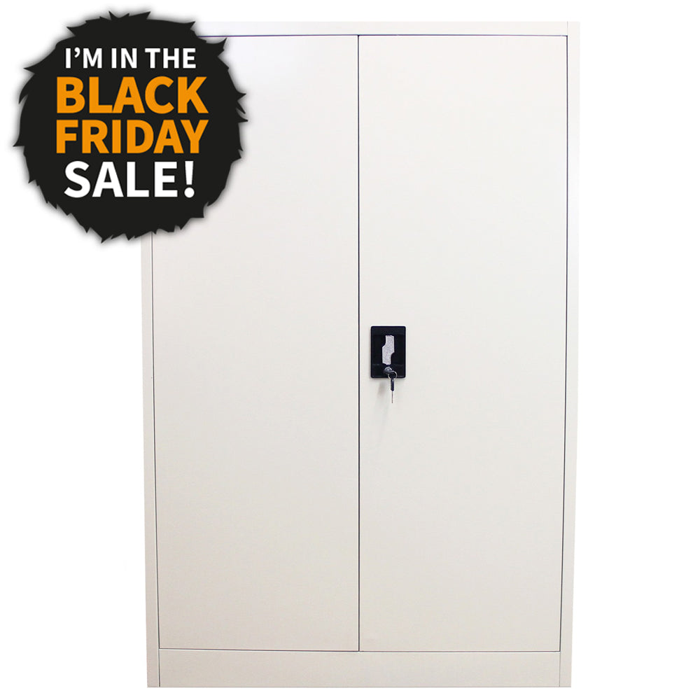 Q-Rax Armadietto Acciaio Grigio Alto 140x90x40 cm 3 Ripiani