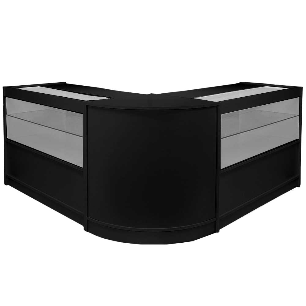 Q-Rax Gemini Set 3 Banconi da Negozio Nero con Vetrina