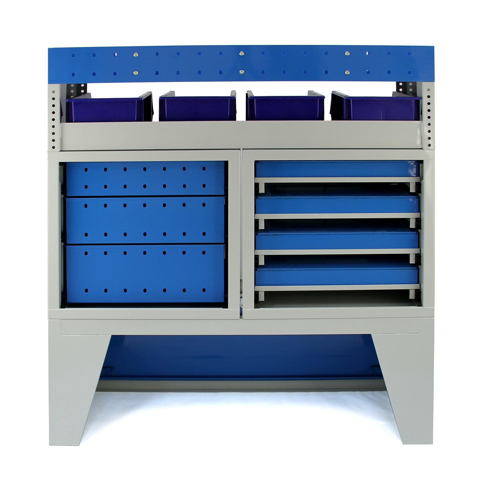 Q-Rax Scaffali Garage Set Tempest 3 Pezzi Blu Acciaio