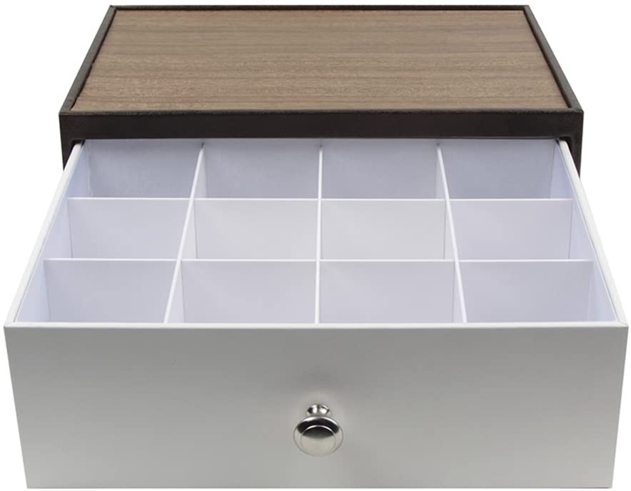 Jackcube Design Kitchen Porta Tè 12 Scomparti Pelle Marrone