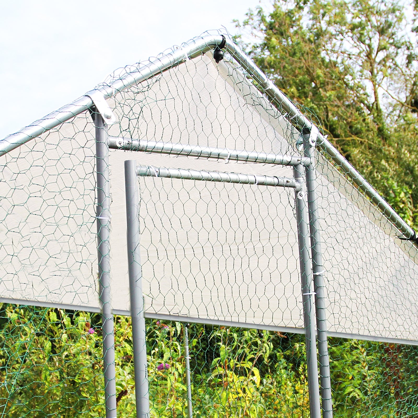 Q-Rax Recinzione Pollaio Esterno 4x2 m con Tettoia