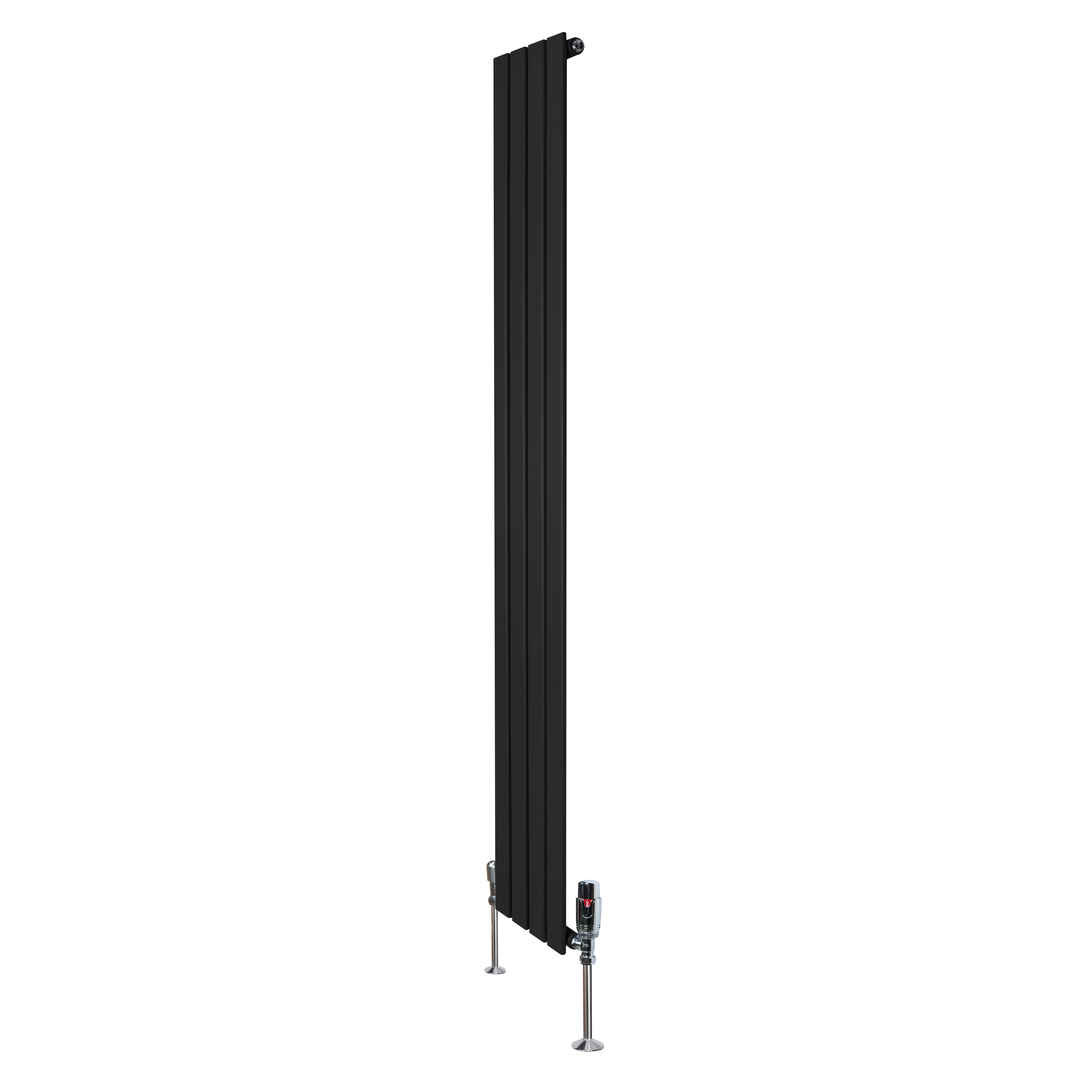 Q-Rax Radiatore Piatto Monocolonna 1800x280 mm Nero Valvole