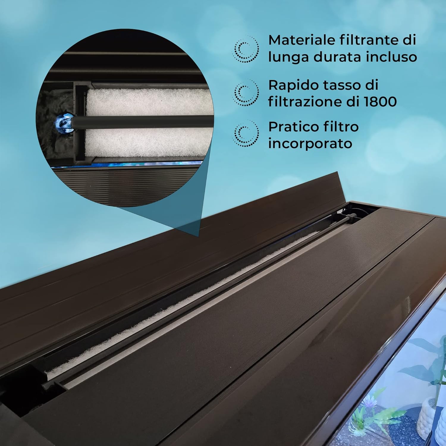 Q-Rax Acquario 300 Litri con Mobile Nero 120cm Vetro Curvo