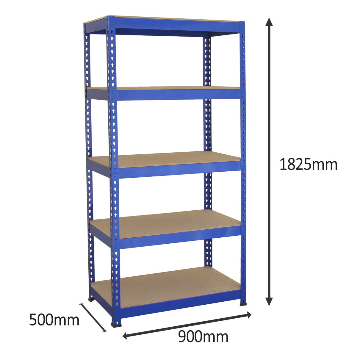 Q-Rax Scaffale Garage 90x50 Blu 5 Ripiani Portata 200 kg