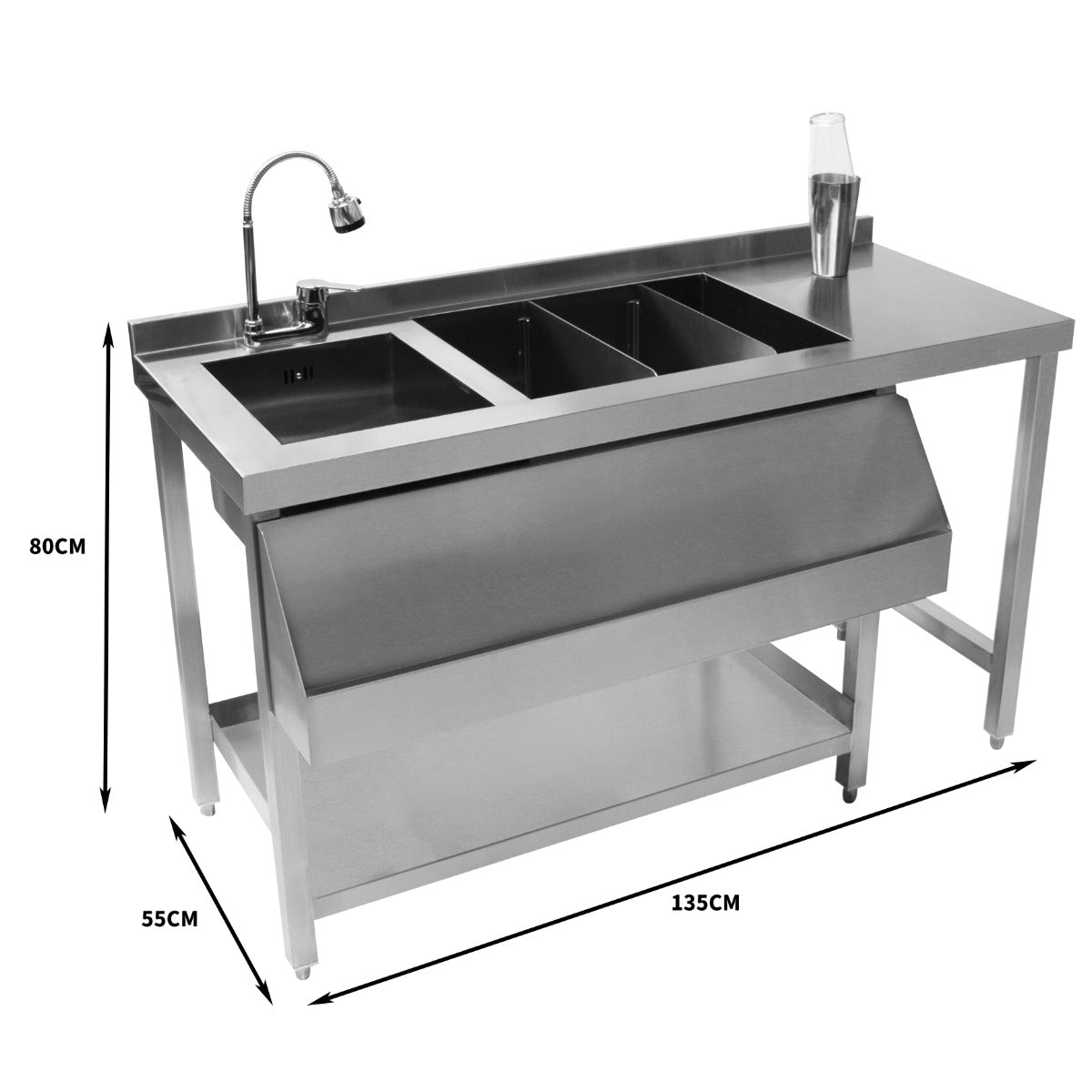 Q-Rax Apparecchi ristorazione Bancone Postazione Barman inox argento