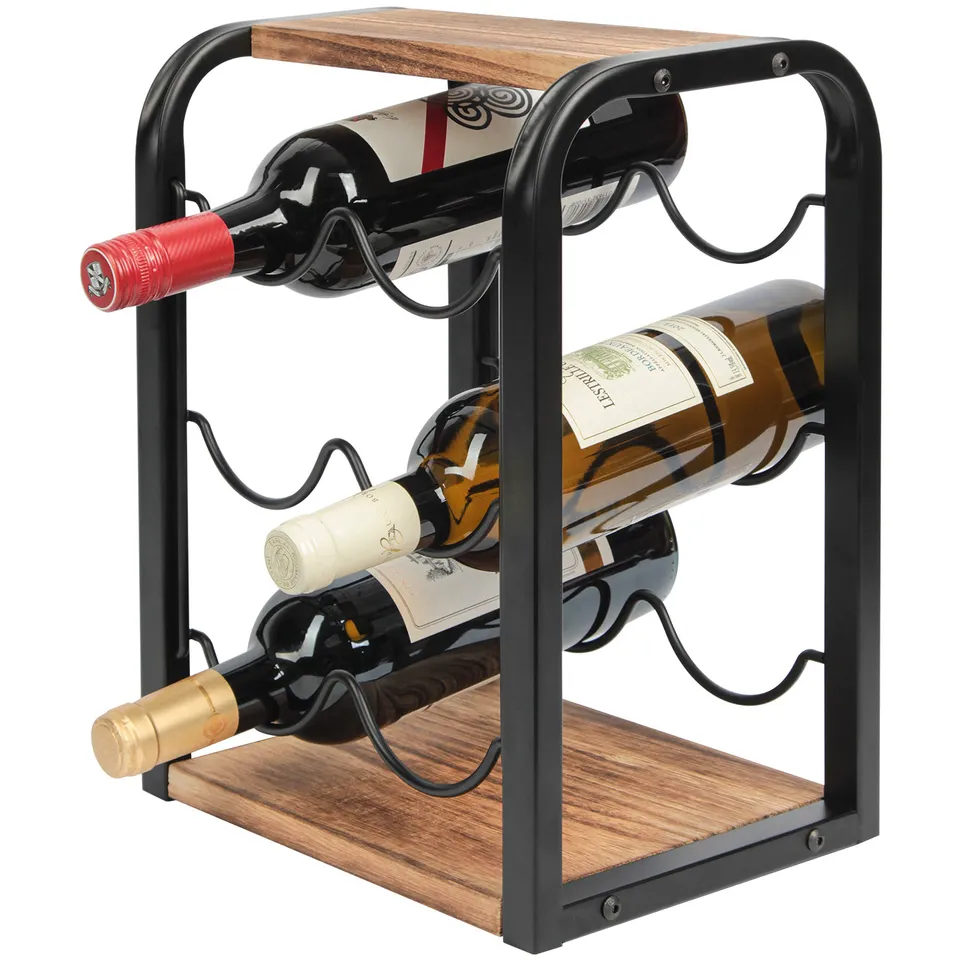 Jackcube Design Kitchen portavino da tavolo 6 bottiglie acciaio