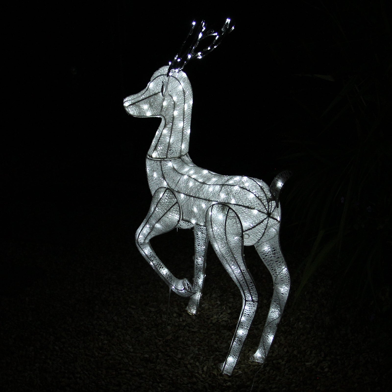 Q-Rax Renna di Natale Luminosa Maschio Bianca 120 cm LED