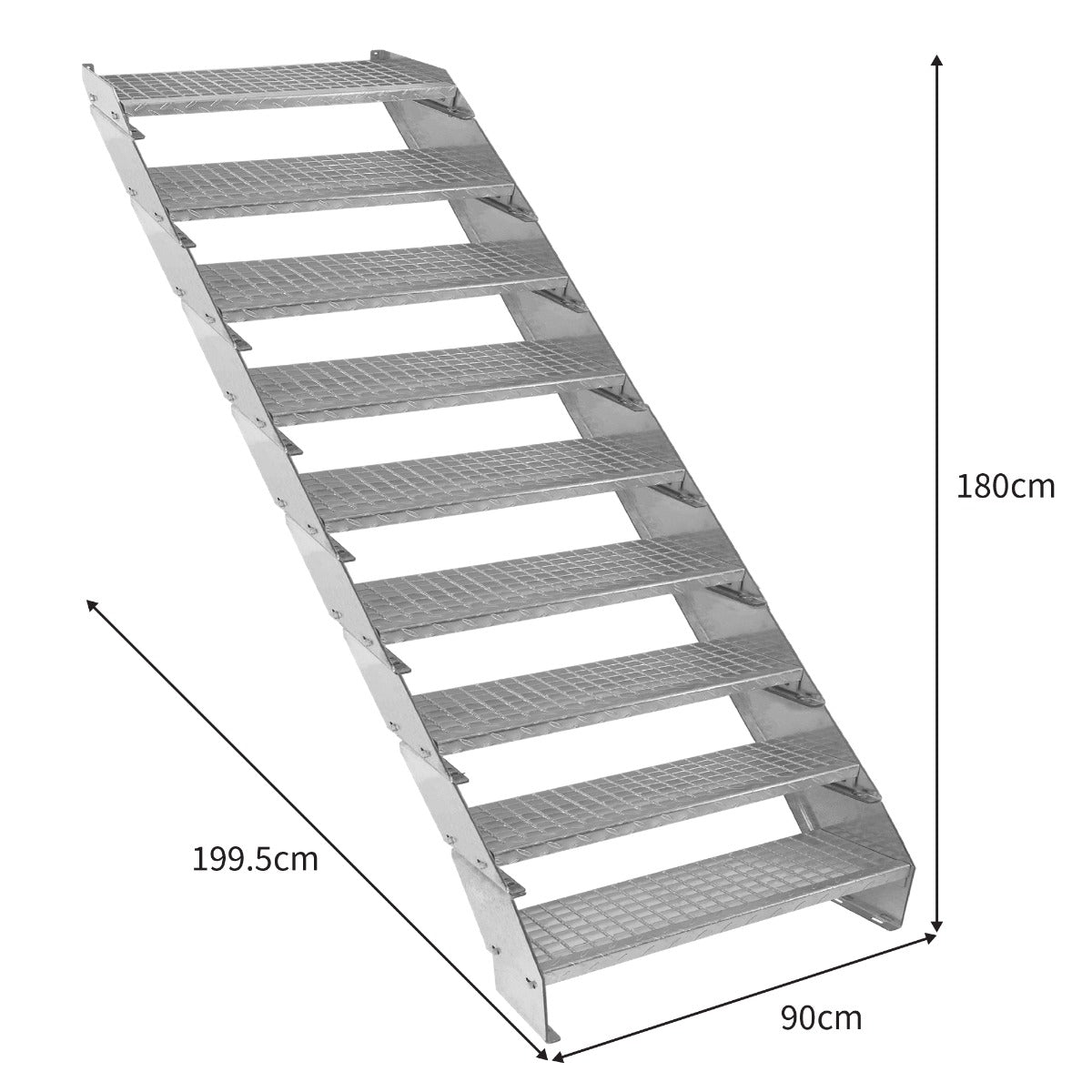 Q-Rax 9 elementi 900 mm scala zincata regolabile