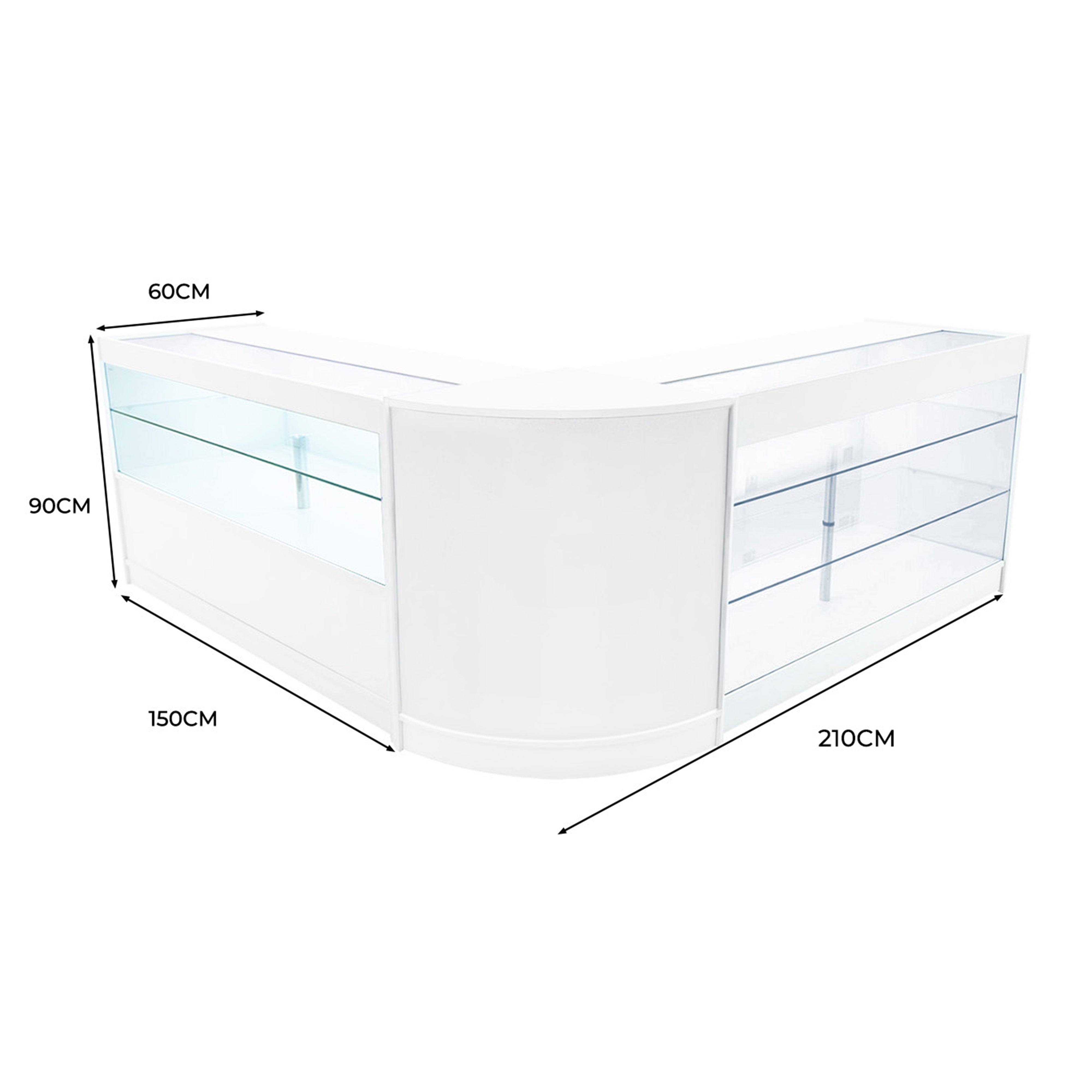 Q-Rax Hera K1500 C1500 CM60 bancone negozio bianco LED