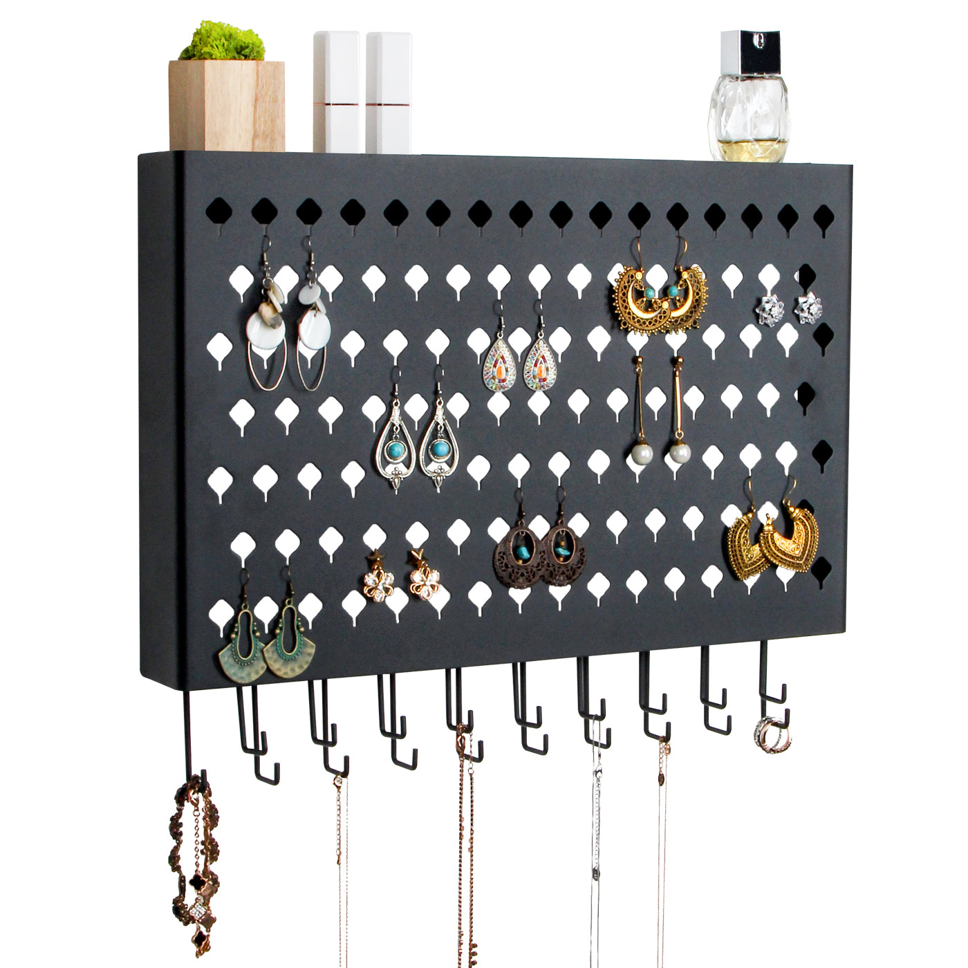 Jackcube Design Organizer Gioielli Parete 109 Fori 19 Ganci Nero