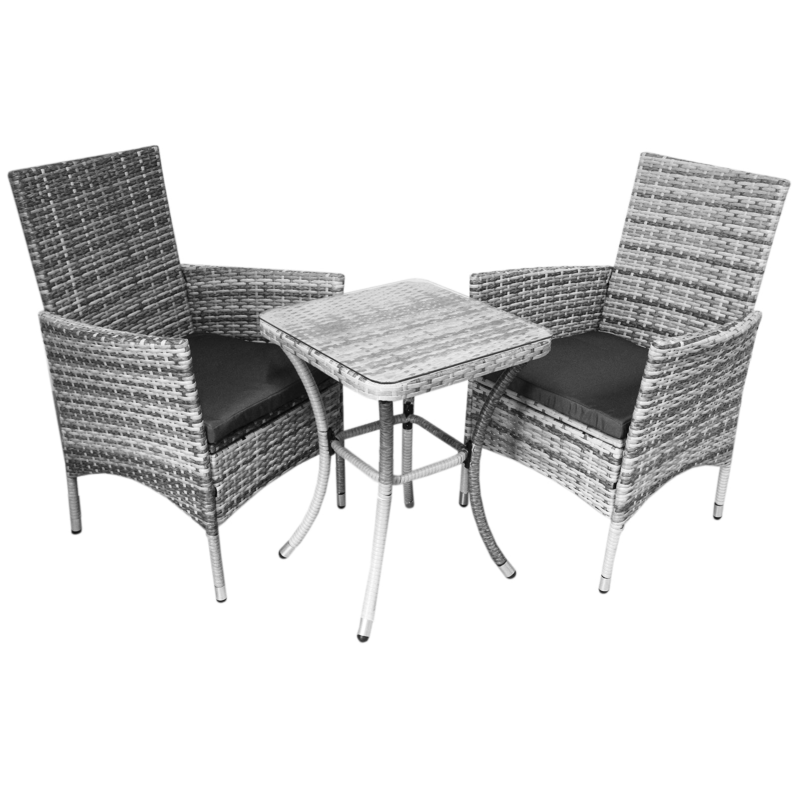 Q-Rax Jardí Set Bistro Giardino Polyrattan 2 Poltrone Tavolino