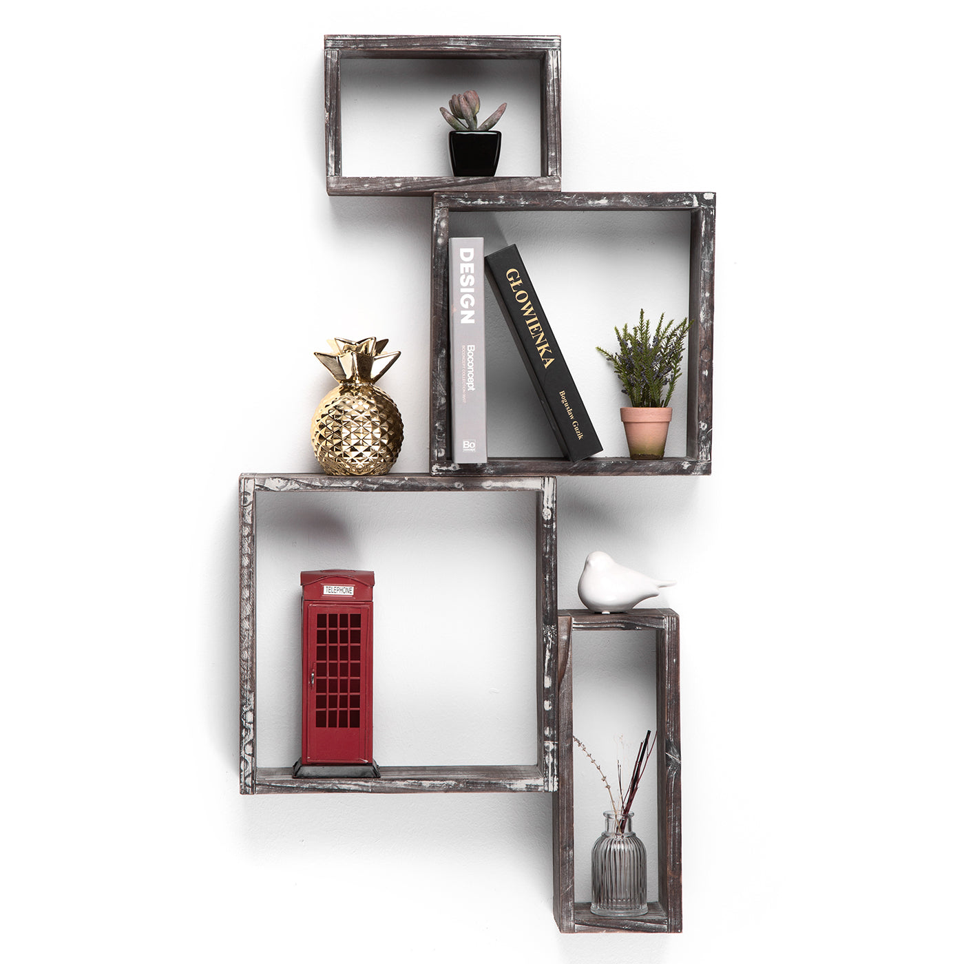 Jackcube Design Living Room set 4 mensole cubo rustiche parete
