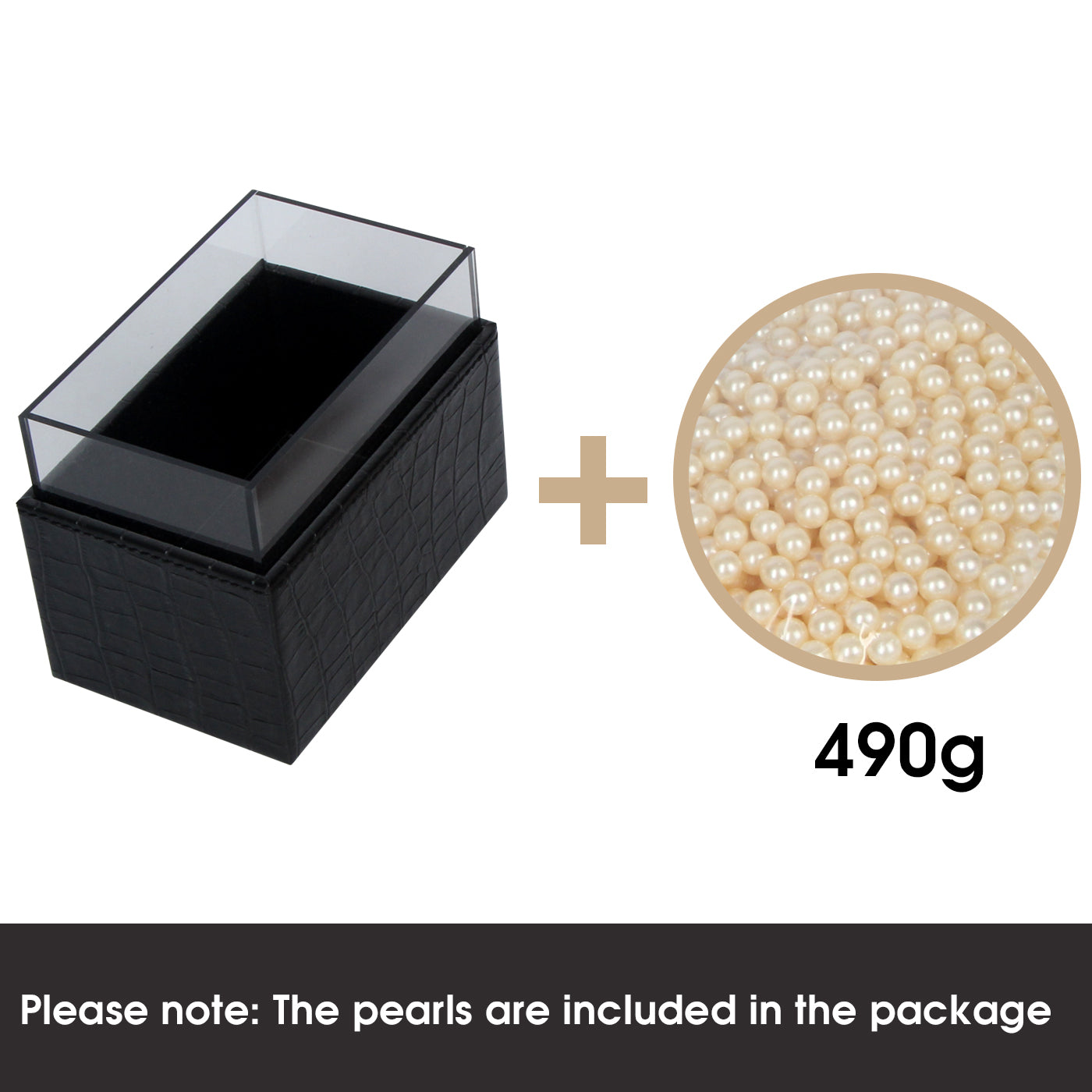 Jackcube Makeup Portapennelli Nero Pelle Perle Bianche