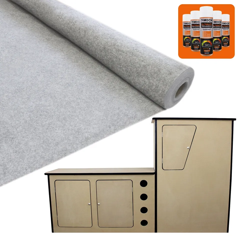 Q-Rax Accessori Cucina Camper MDF Moquette Grigio Argento