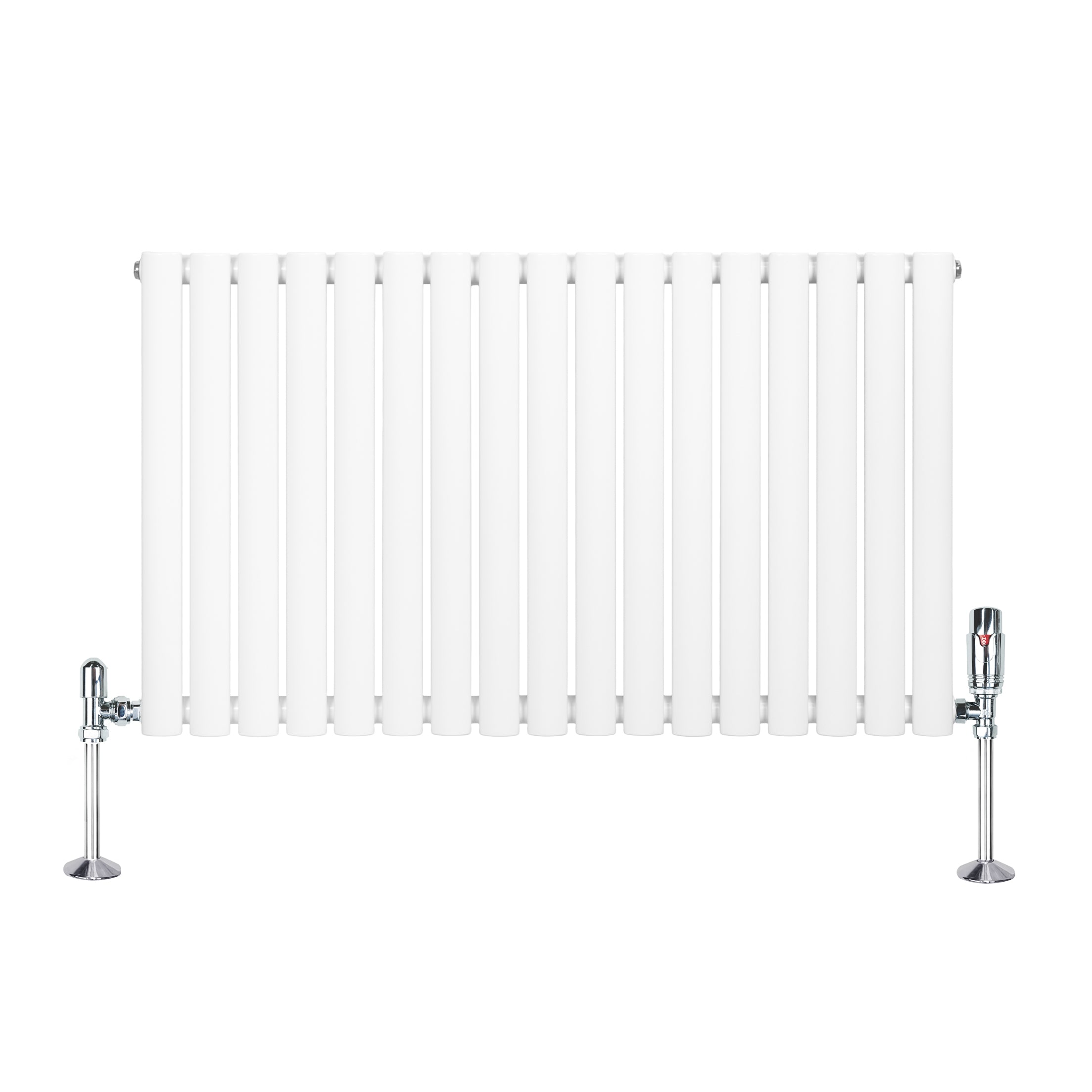 Q-Rax Radiatore Ovale Orizzontale Bianco 600x1020 Valvole