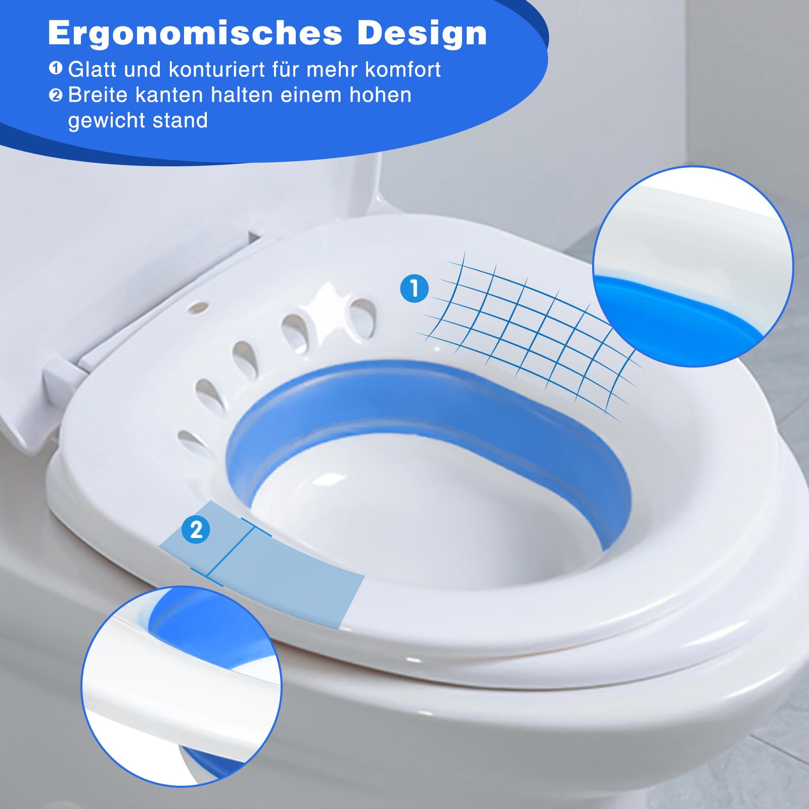 DEANIC Bidet Portatile WC Blu Pieghevole igiene intima
