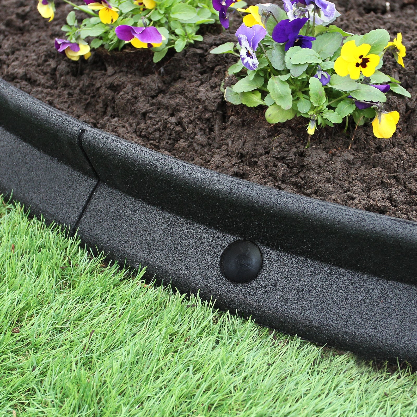 Q-Rax Deposito all'Aperto Bordatura Giardino Nera 120cm 6 Pezzi