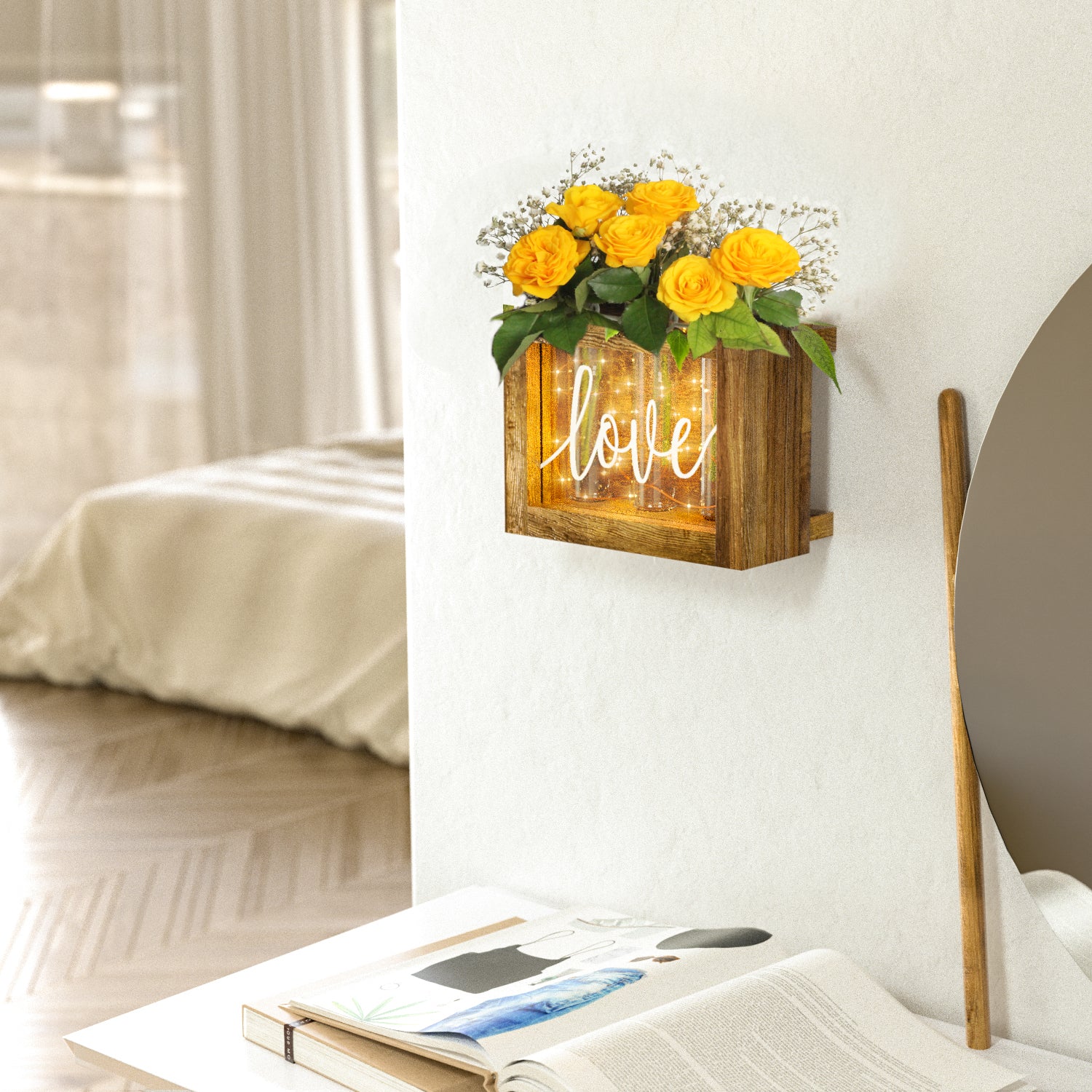 Jackcube Design Plant Vasetti Vetro 3 Pezzi con LED