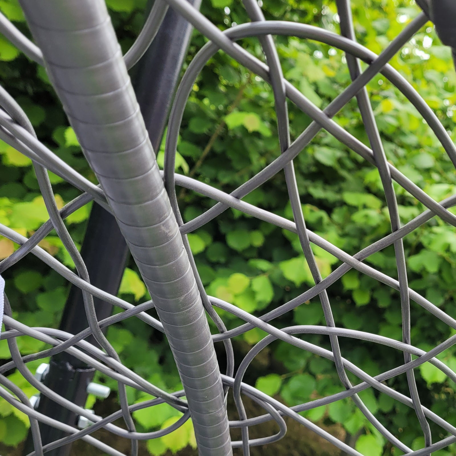 Q-Rax Sedia Sospesa Uovo Rattan Grigio con Cuscini