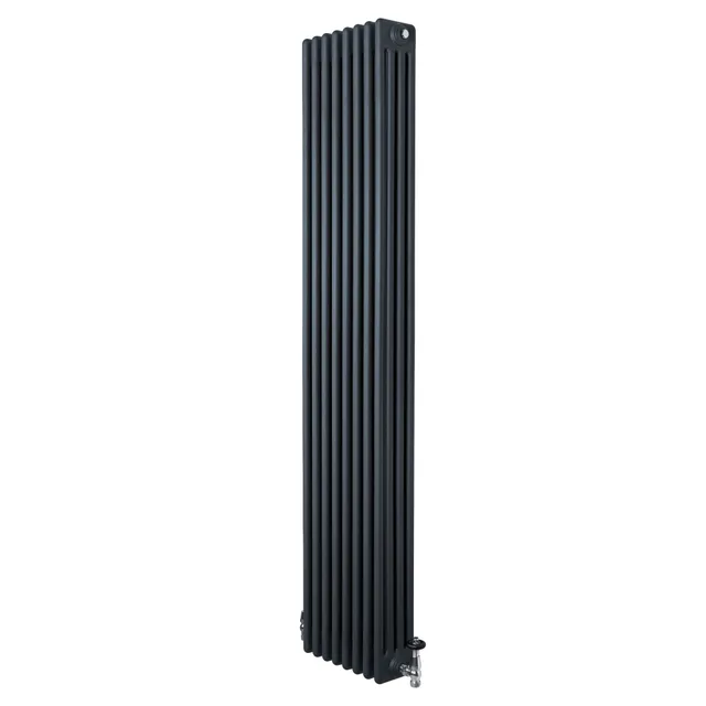 Q-Rax Radiatori Tradizionali 1800x380 Termosifone Antracite Valvole
