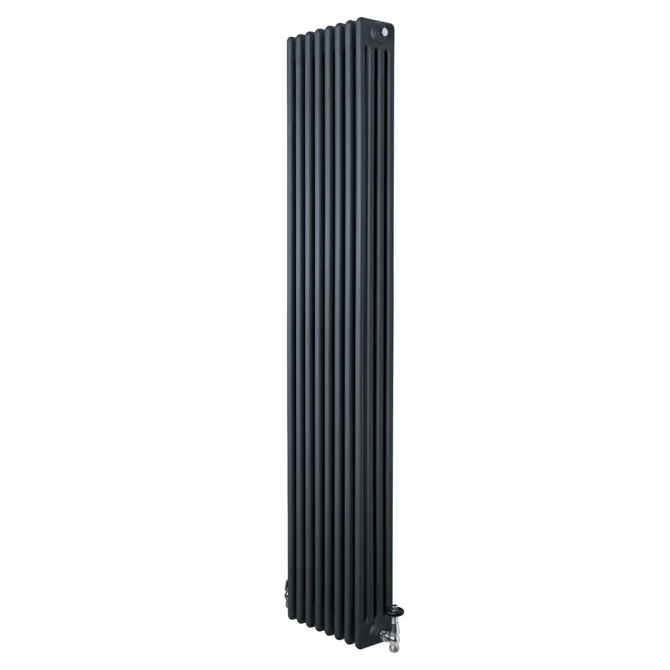 Q-Rax Radiatori Tradizionali 1800x380 Termosifone Antracite Valvole