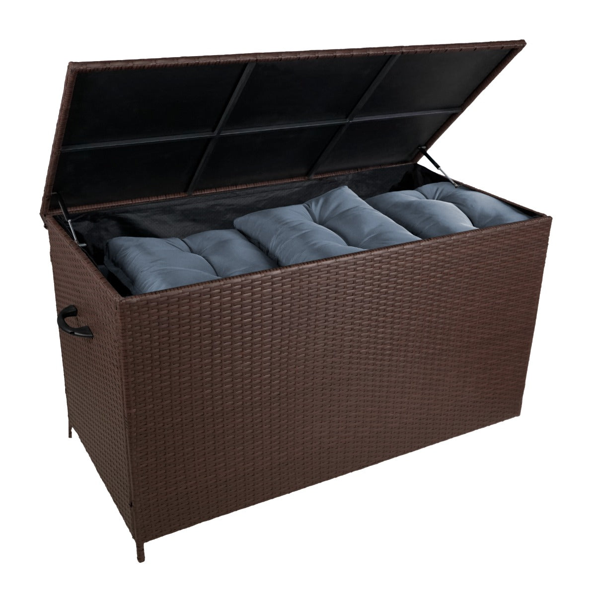 Q-Rax Mobili Esterno Box Cuscini Rattan Marrone 582L