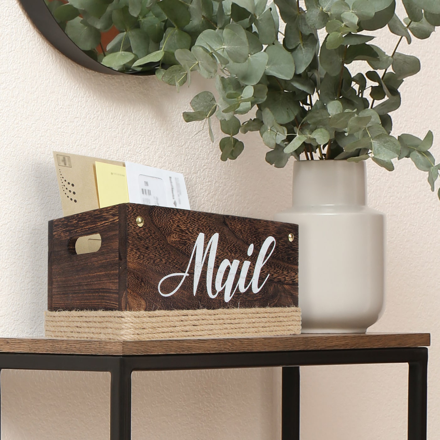 Jackcube Entryway Portalettere Legno Bruciato da Tavolo