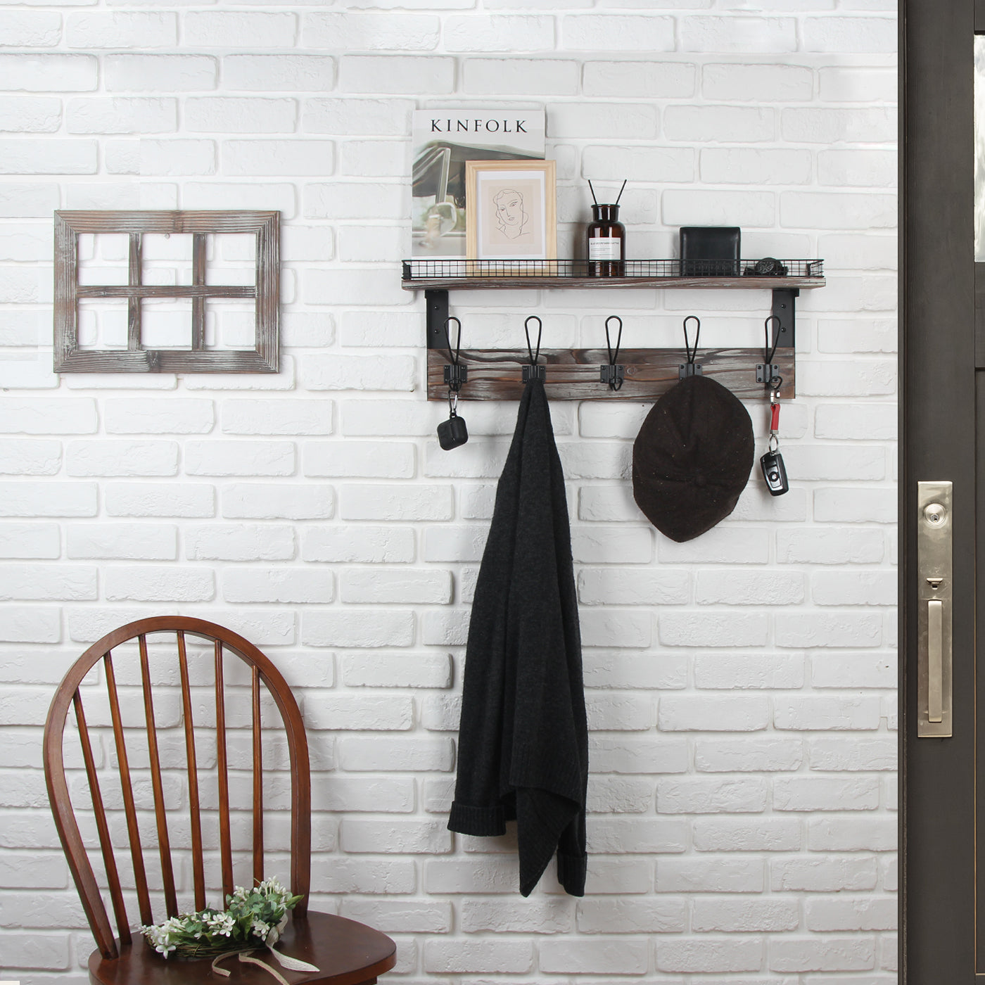 Jackcube Design Entryway appendiabiti da parete 5 ganci legno
