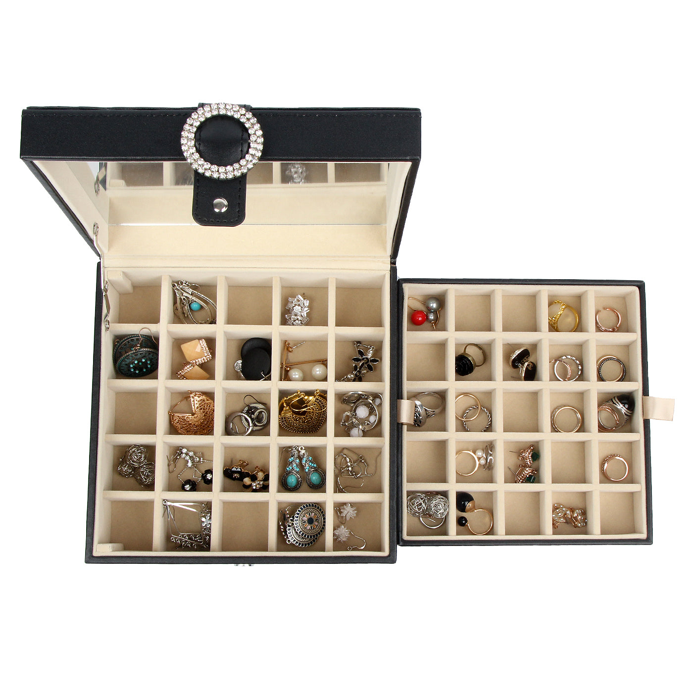 Jackcube Design Makeup & Jewelry Scatola Porta Orecchini Nero 50 Scomparti