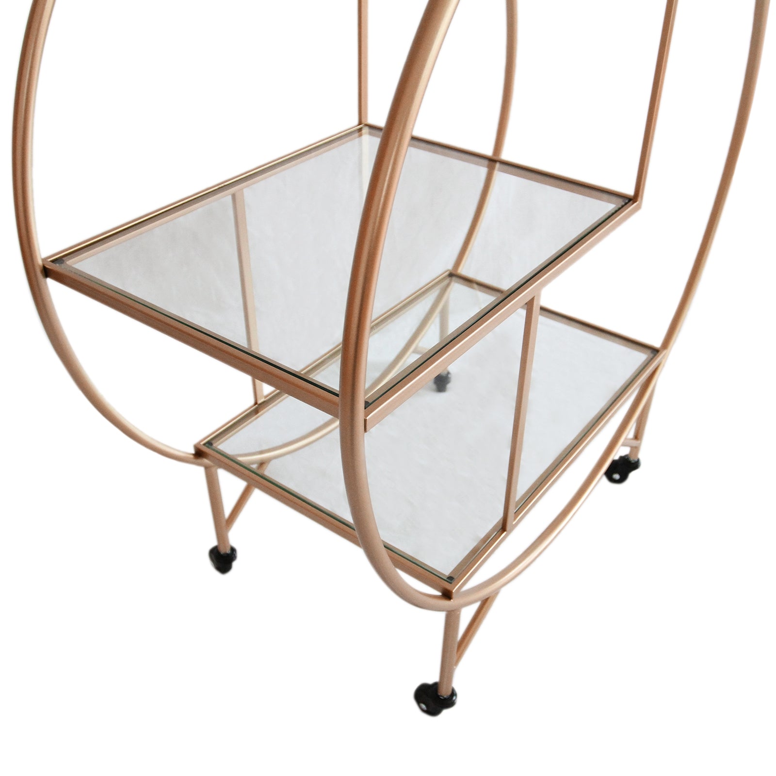 Q-Rax Carrello Bar Cocktail Grande Oro Rosato 3 Ripiani
