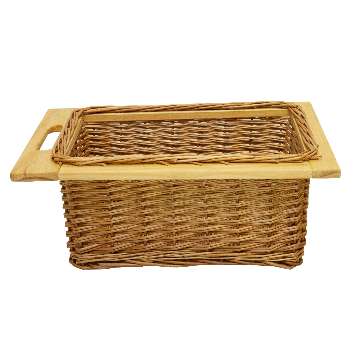 Q-Rax Cestelli Estraibili Cucina Vimini 40cm Cesto Marrone 1 Pezzo