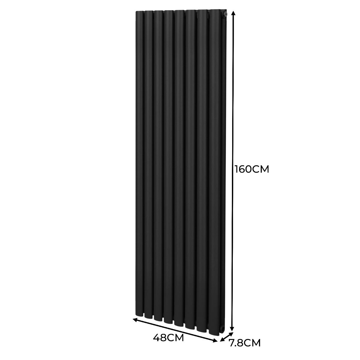 Q-Rax Radiatori Tradizionali 1600x480 Termosifone Nero Ovale