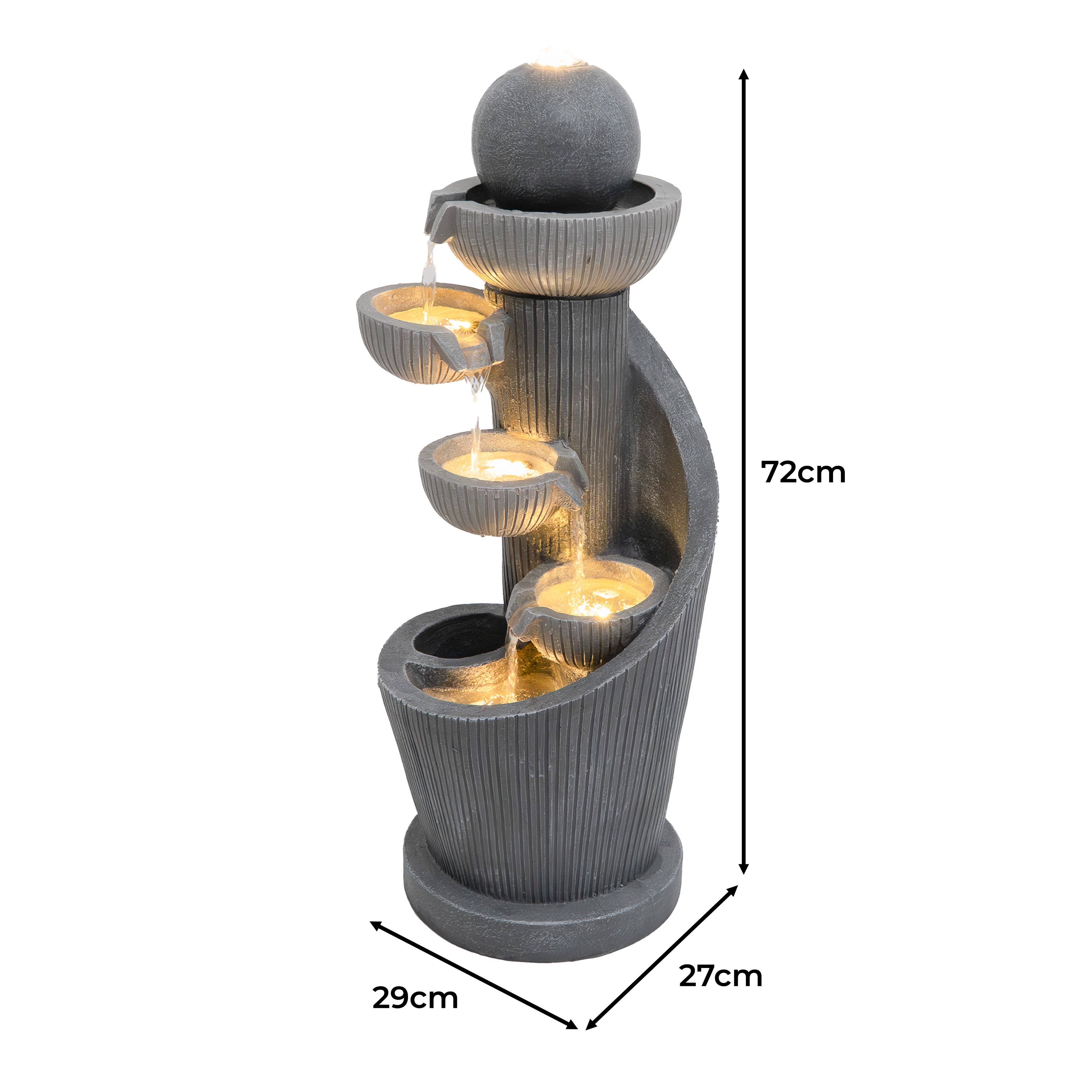 Q-Rax Spiral Springs Fontana Elettrica LED Poliresina