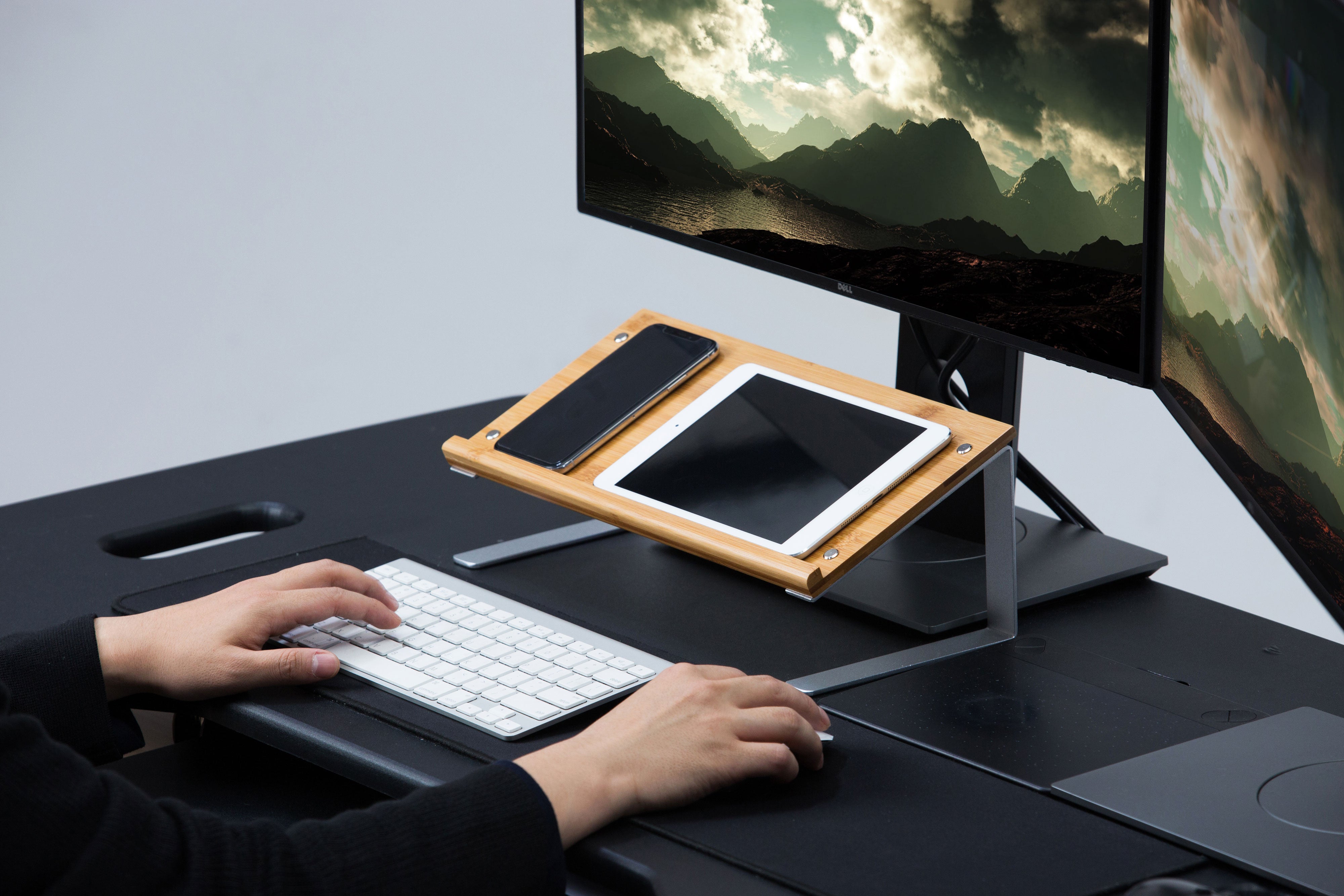 Jackcube Design Home Office leggio tablet bambù con gambe metallo