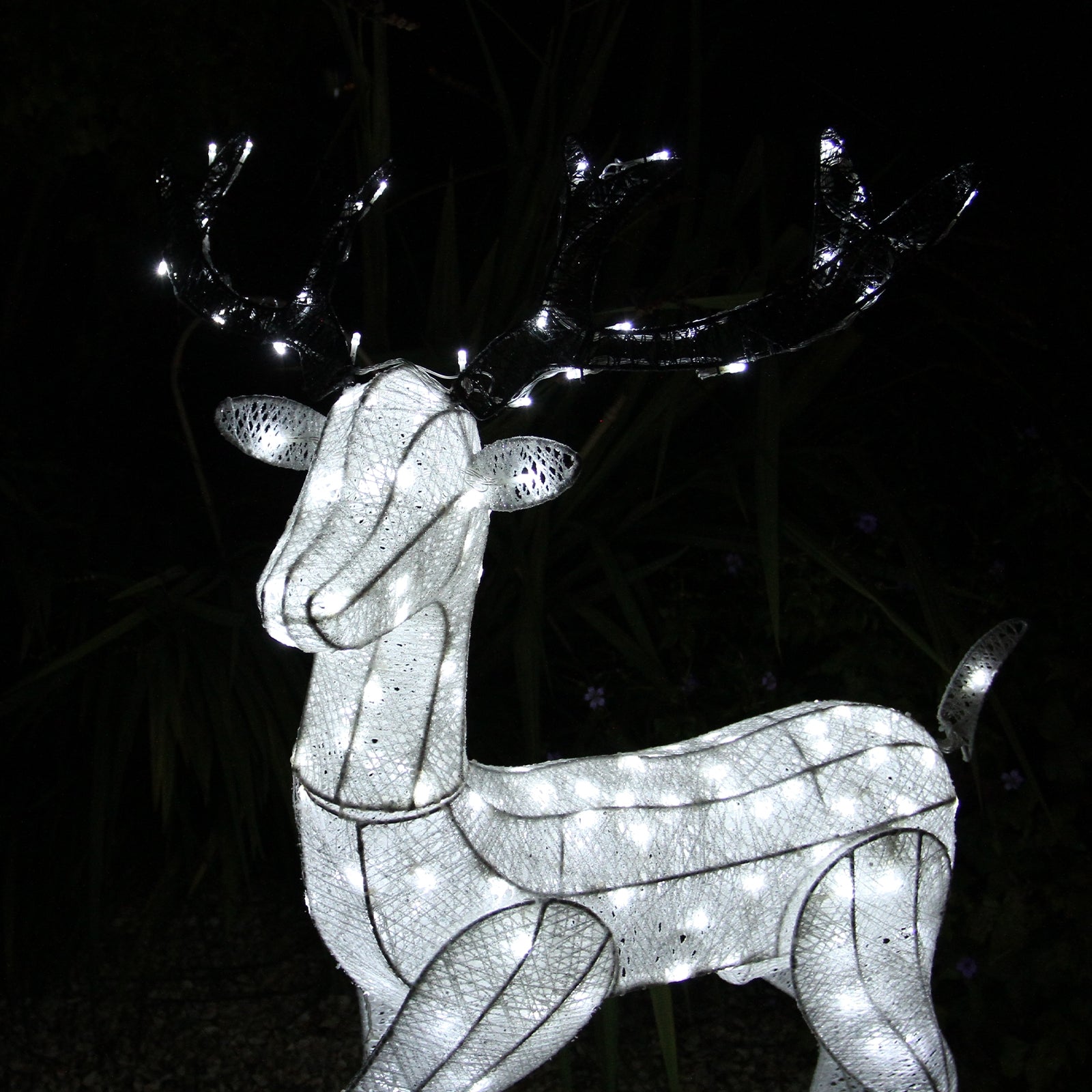 Q-Rax Renna di Natale Luminosa Maschio Bianca 120 cm LED