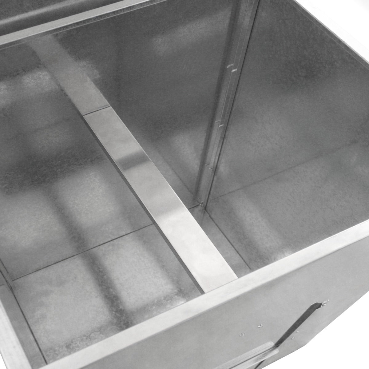 Q-Rax Bidone Carbone Legna 350kg 520L Acciaio Zincato