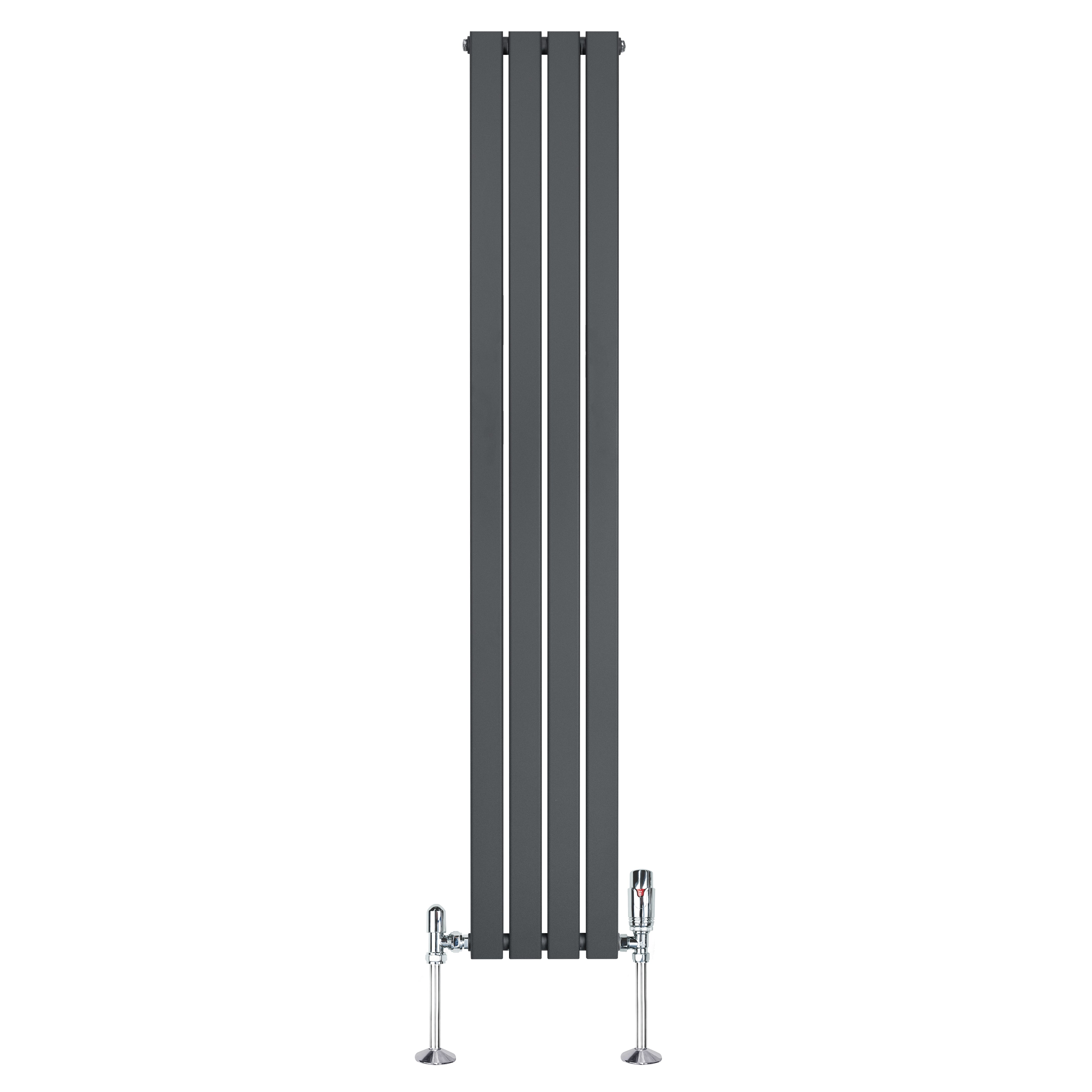Q-Rax Radiatore Piatto Monocolonna 1800x280 mm Antracite Valvole