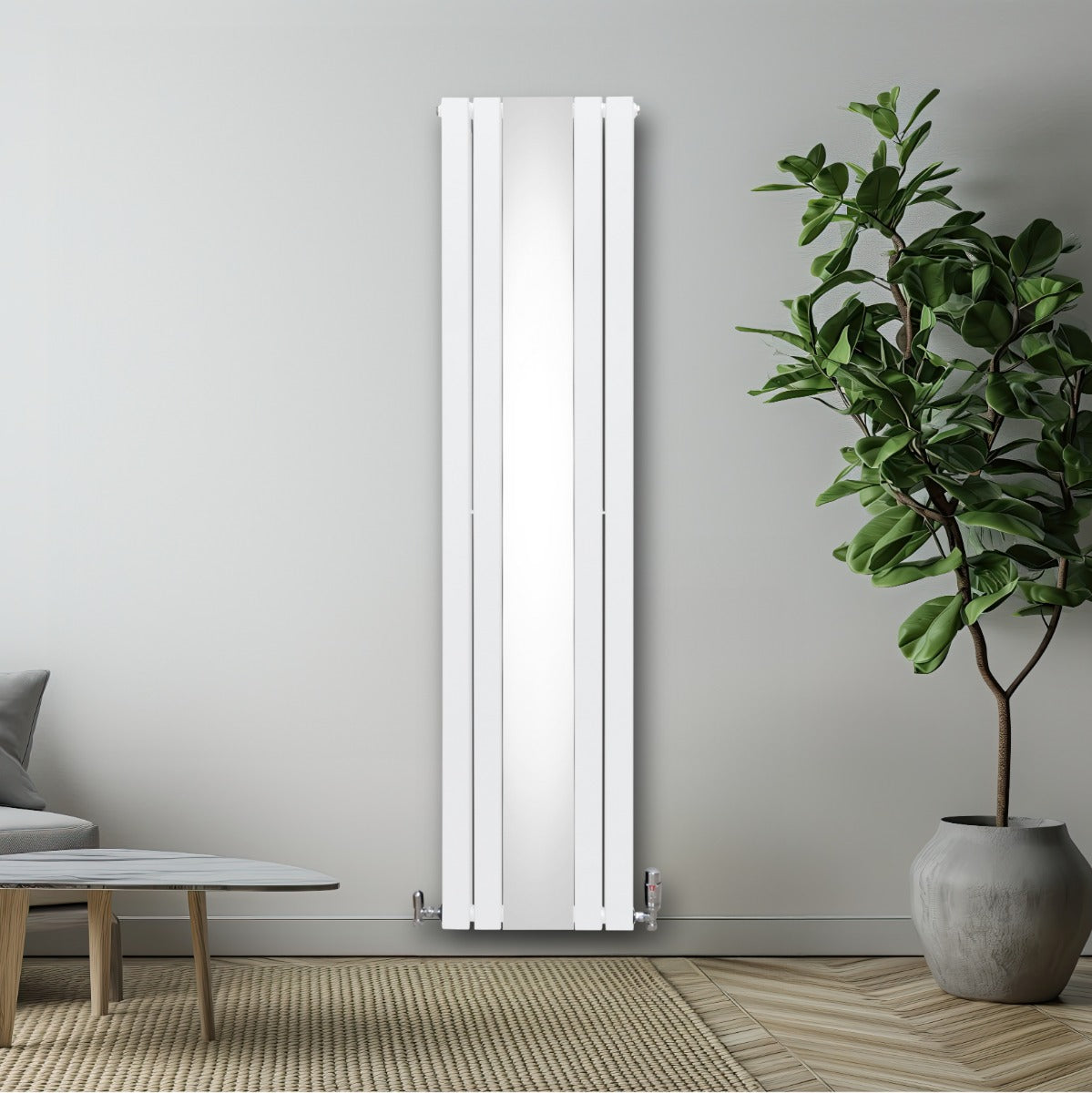 Q-Rax Radiatore Pannello Piatto Specchio 1800x425 Bianco