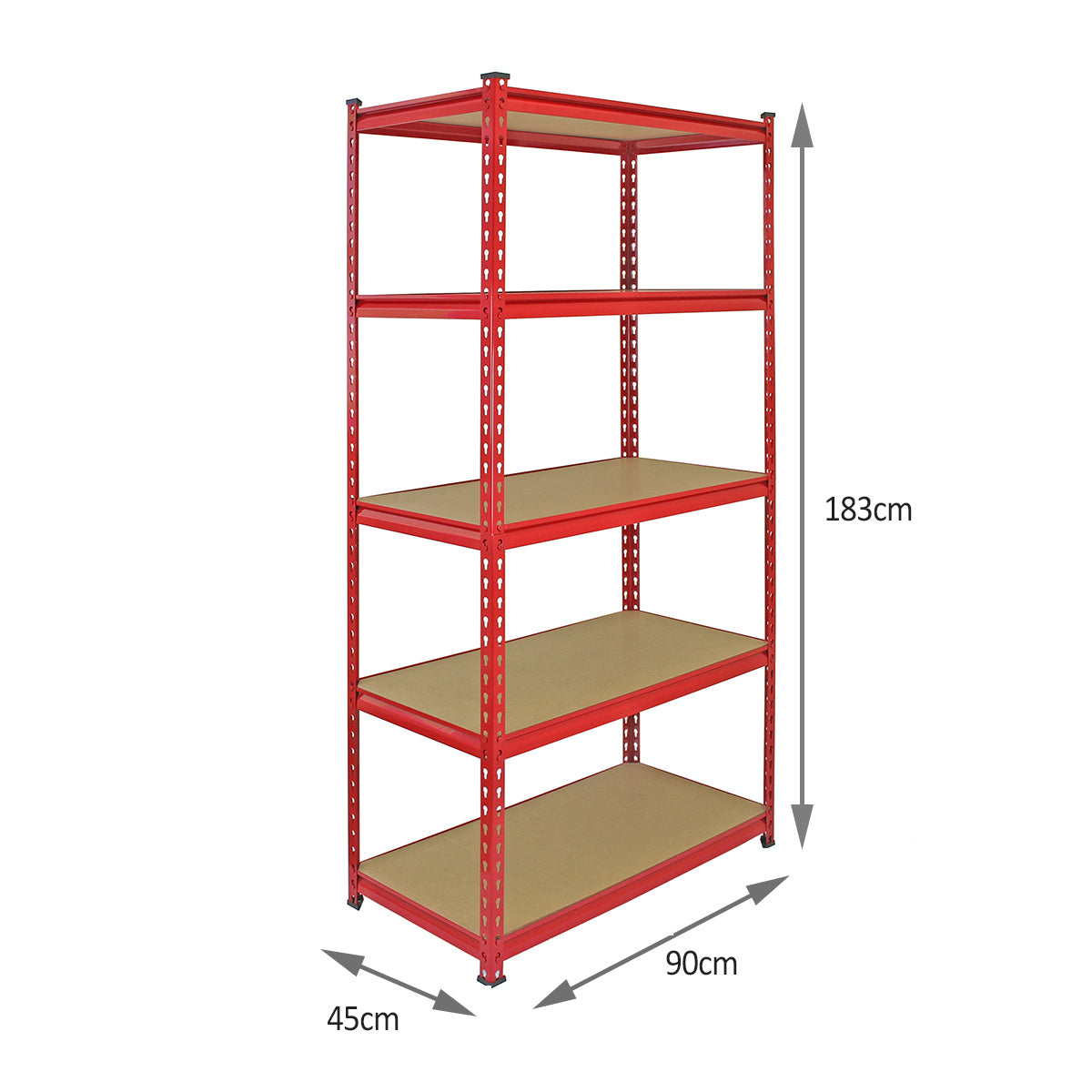 Q-Rax Z-Rax 3 Scaffali Garage Acciaio Rossi 90cm 360kg Senza Bulloni