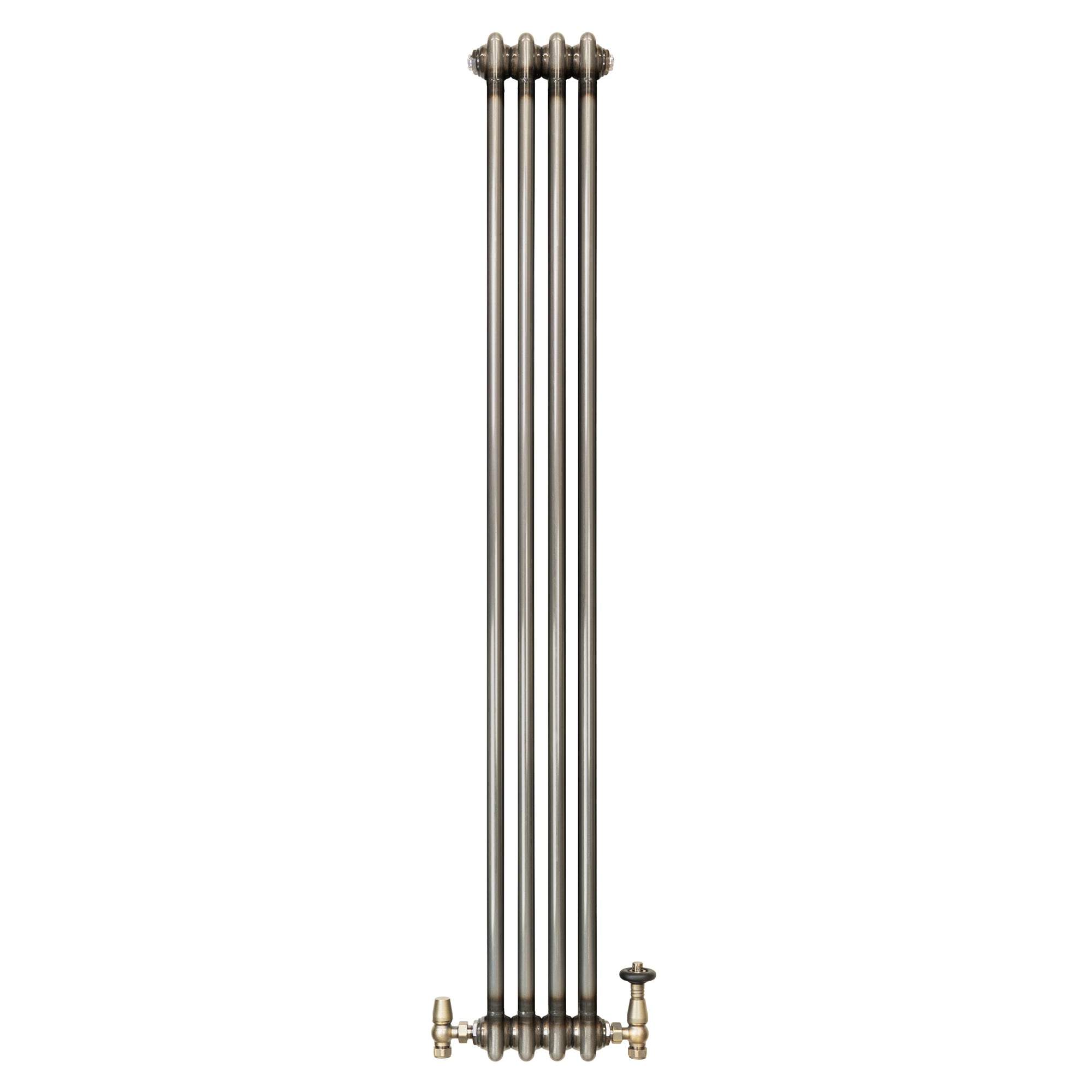 Q-Rax Radiatore 2 Colonne 1500x200 mm Metallo Grezzo Valvole
